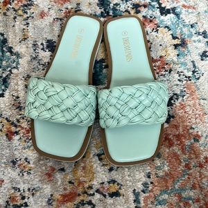 Women's Square Open Toe Slide Sandals